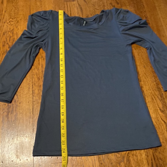 NWOT Savvi MILAN Small Gray Puff Sleeve Top - Picture 8 of 11